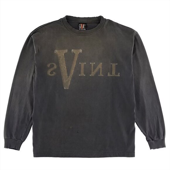 Saint Mxxxxxx x VLONE Maria Long Sleeve T-shirt Vintage Black | Saint Michael - Picture 2 of 3